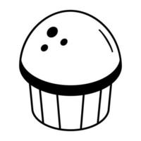 un icono isométrico de línea moderna de cupcake vector