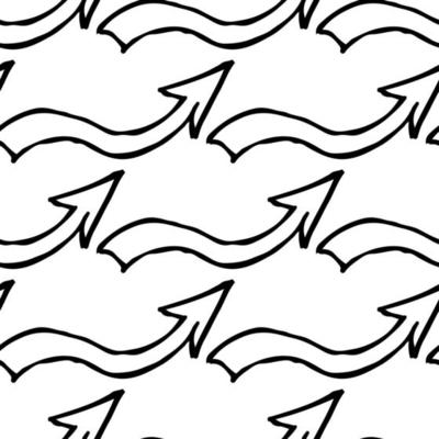 Seamless pattern with black hand drawn arrows. Vector illustration
