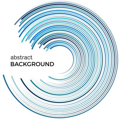 Abstract background with bright blue lines. Blue circles with place for your text on a white background.