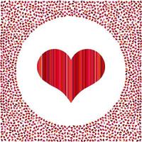 Red heart and little hearts around. Valentines Day background with many hearts on a white background. Symbol of Love Element for wedding Template. vector