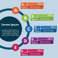 elementos de diseño infográfico de cinco pasos. plantilla de diseño infográfico paso a paso. ilustración vectorial vector