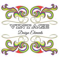 Calligraphic colorful design elements and page decoration. Vintage floral elements for design. vector