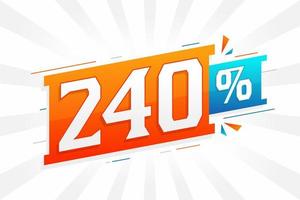 240 discount marketing banner promotion. 240 percent sales promotional design. vector