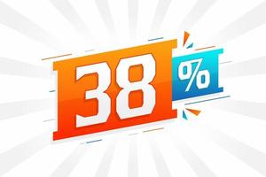 38 discount marketing banner promotion. 38 percent sales promotional design. vector