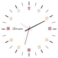 Vector illustration of mechanical clock. Clock face on white background.