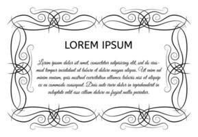 Decorative vintage horizontal frame with the place for your text in center. Vintage ornament greeting card template. Vector illustration.