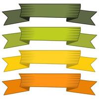 Set of four multicolor ribbons and banners for web design. Great design element isolated on white background. Vector illustration.