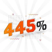 445 discount marketing banner promotion. 445 percent sales promotional design. vector