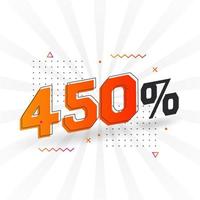 Promoción de banner de marketing de 450 descuentos. 450 por ciento de diseño promocional de ventas. vector