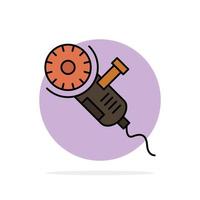 Saw Circular Saw Power Tool Blade Abstract Circle Background Flat color Icon vector