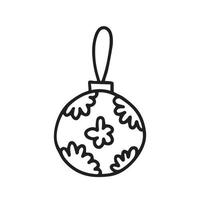 Doodle Christmas ball vector illustration. Hand drawn Christmas tree decor