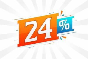 24 discount marketing banner promotion. 24 percent sales promotional design. vector