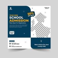 School admission social media post and web banner template design vector