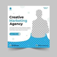 Creative marketing agency and corporate social media post or square banner template design vector