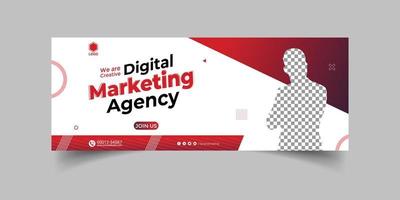 Digital marketing agency and corporate facebook cover template design vector