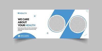 Medical healthcare facebook cover or banner template design vector