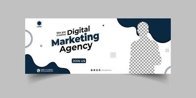 agencia de marketing digital y diseño de plantilla de portada de facebook corporativa vector