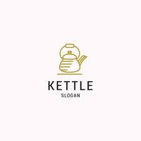 Kettle logo icon flat design template vector