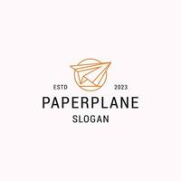 plantilla de diseño plano de icono de logotipo de avión de papel vector