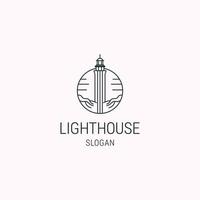 Light house logo icon flat design template vector