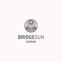 Bridge sun logo icon design template vector