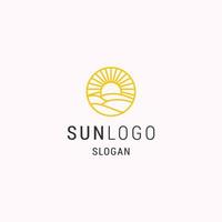 Sun simple line art logo template vector illustration design