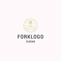 Fork logo icon flat design template vector