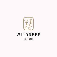 Wild deer logo icon flat design template vector