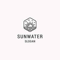 Sun water logo icon flat design template vector