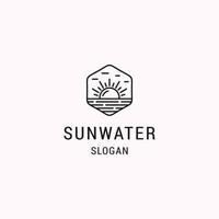 Sun water logo icon flat design template vector