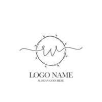 Initial RV beauty monogram and elegant logo design, handwriting logo of initial signature, wedding, fashion, floral and botanical with creative template. vector