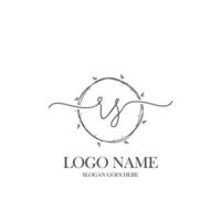 Initial RS beauty monogram and elegant logo design, handwriting logo of initial signature, wedding, fashion, floral and botanical with creative template. vector