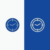 Time Timer Compass Machine Line and Glyph Solid icon Blue banner vector