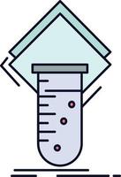 Chemistry lab study test testing Flat Color Icon Vector