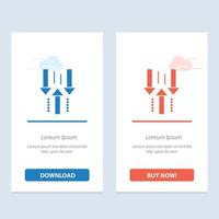 Arrow Down Up Upload Download  Blue and Red Download and Buy Now web Widget Card Template vector