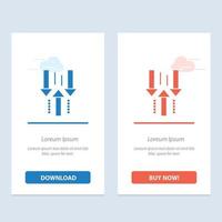 Arrow Down Up Upload Download  Blue and Red Download and Buy Now web Widget Card Template vector