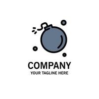 Bomb Comet Explosion Meteor Science Business Logo Template Flat Color vector