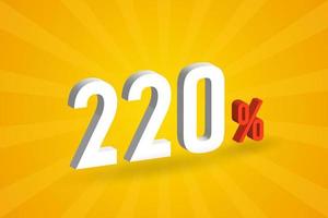 220 discount 3D text for sells and promotion. vector