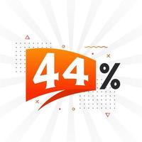 44 discount marketing banner promotion. 44 percent sales promotional design. vector