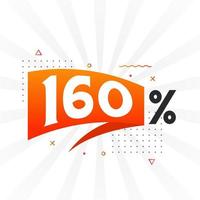 160 discount marketing banner promotion. 160 percent sales promotional design. vector