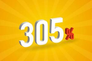 305 discount 3D text for sells and promotion. vector