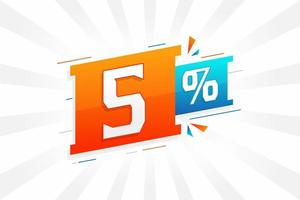 5 discount marketing banner promotion. 5 percent sales promotional design. vector