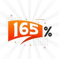 165 discount marketing banner promotion. 165 percent sales promotional design. vector