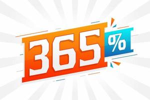 365 discount marketing banner promotion. 365 percent sales promotional design. vector