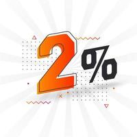 2 discount marketing banner promotion. 2 percent sales promotional design. vector