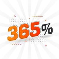 365 discount marketing banner promotion. 365 percent sales promotional design. vector