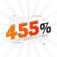455 discount marketing banner promotion. 455 percent sales promotional design. vector