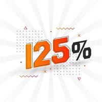 125 discount marketing banner promotion. 125 percent sales promotional design. vector