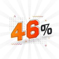 46 discount marketing banner promotion. 46 percent sales promotional design. vector