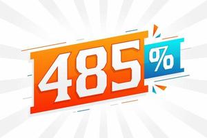 485 discount marketing banner promotion. 485 percent sales promotional design. vector